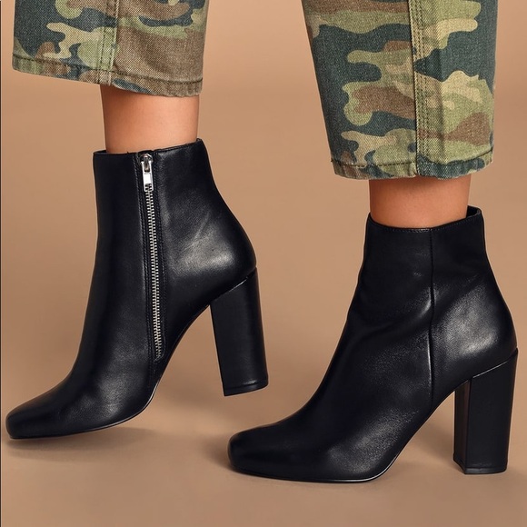 Steve Madden Shoes - NWB Steve Madden Pixie Black Leather Heel Boots